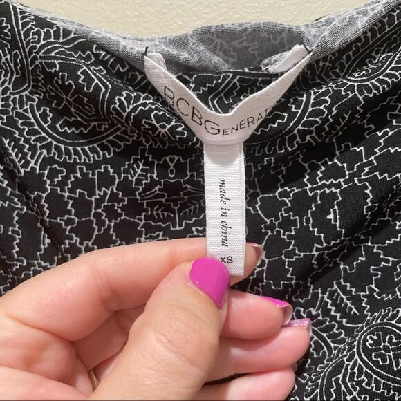 BCBGENERATION Printed Strapless Dress Black Size XS - Picture 6 of 6